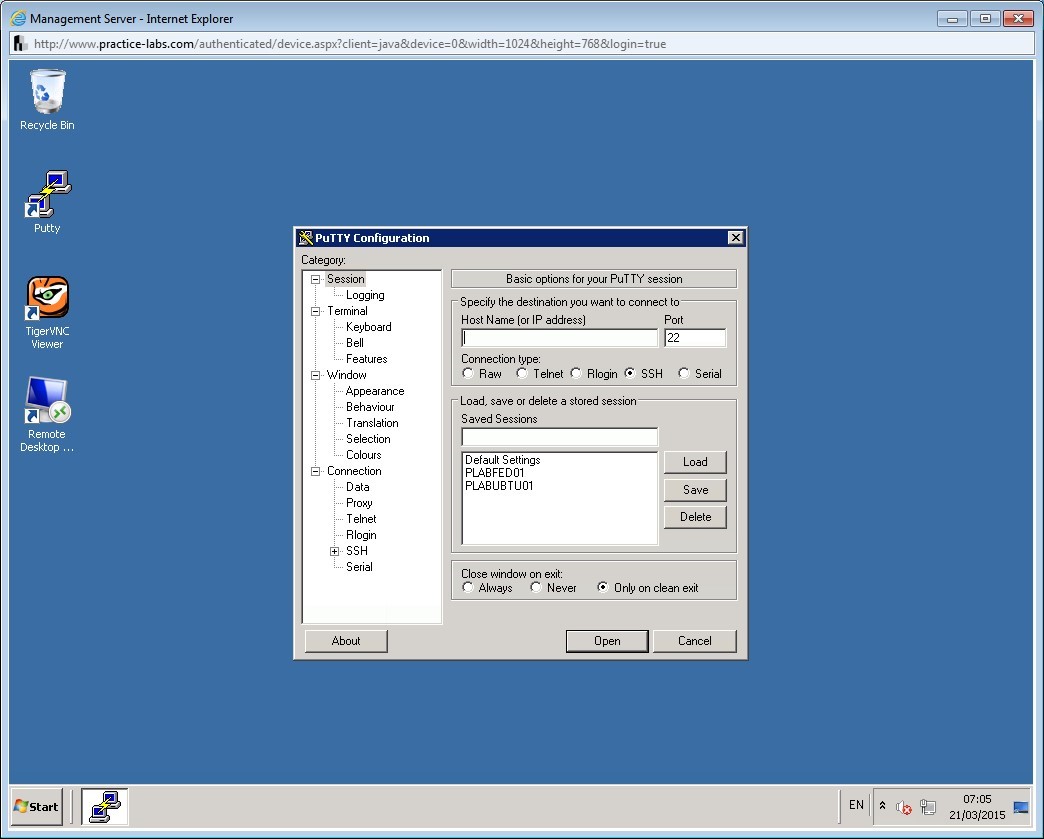 Practice Labs screenshot.